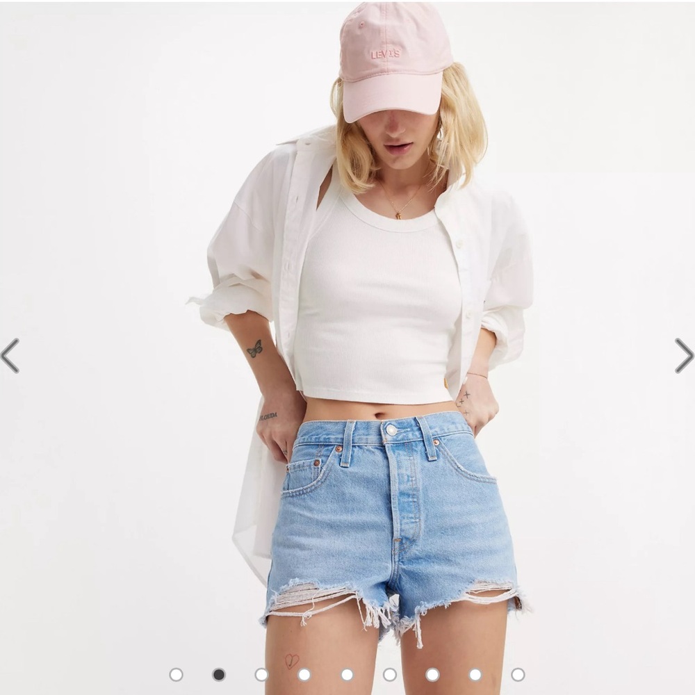 Levi 501 Original Fit High Rise Womens Shorts